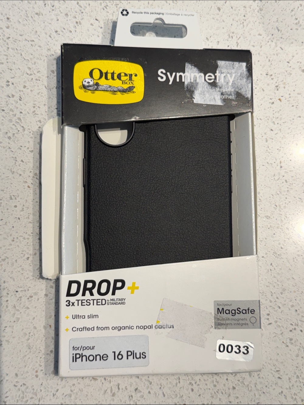 OtterBox Symmetry Drop+ Black Cactus Leather Case for iPhone 16 Plus